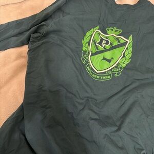 Victoria's Secret PINK New York Long Sleeve Campus T Shirt Green S Small $39 P8